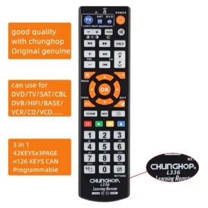 TV Remote Control 3 in 1 Universal L336 Remote Control wit