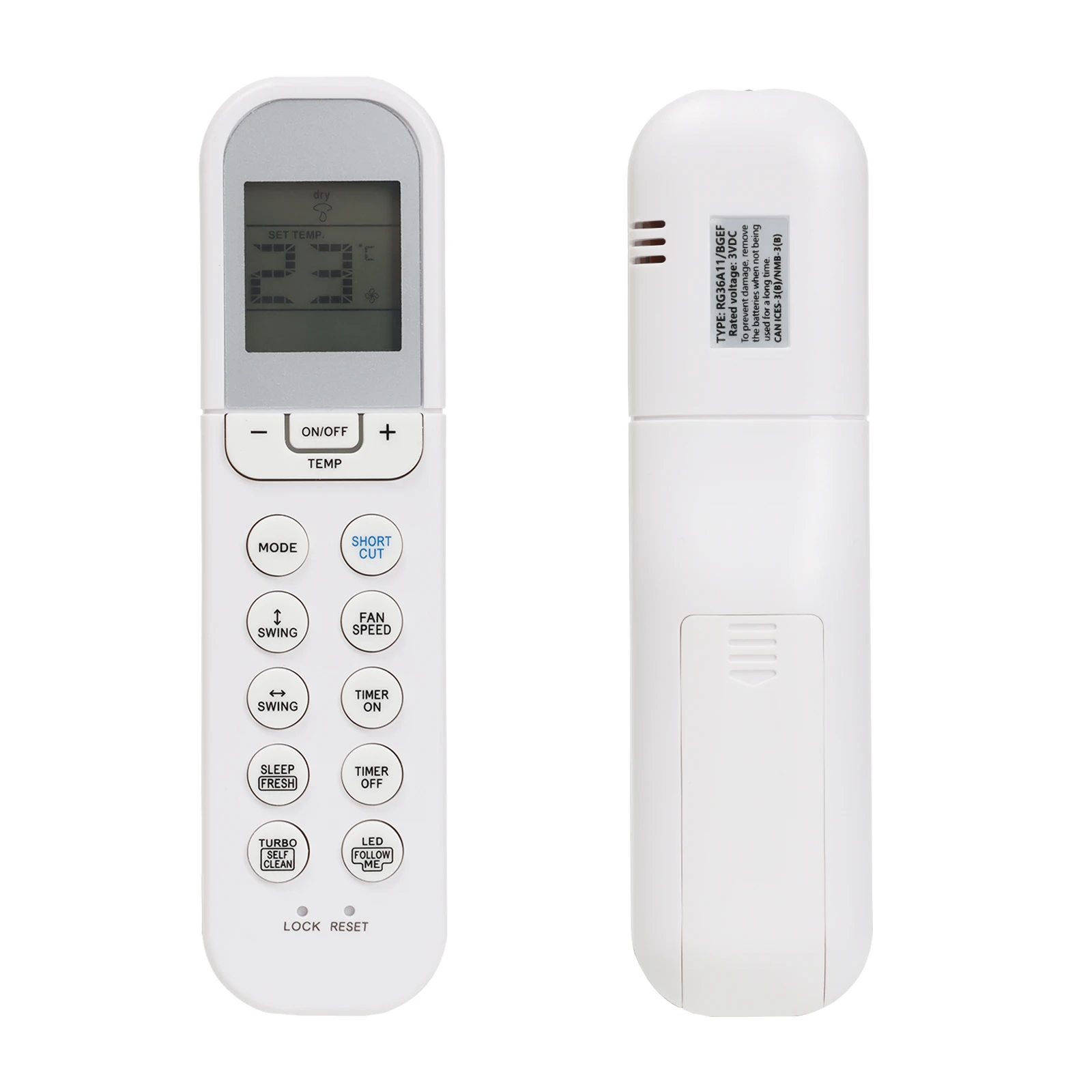 Air Conditioner Remote Control For Midea RG36A11-BGEF RG36B/BGE RG36F/BGEF RG36A/BGEF RG36B/BGEF Controller With Backlight Heat - Image 3