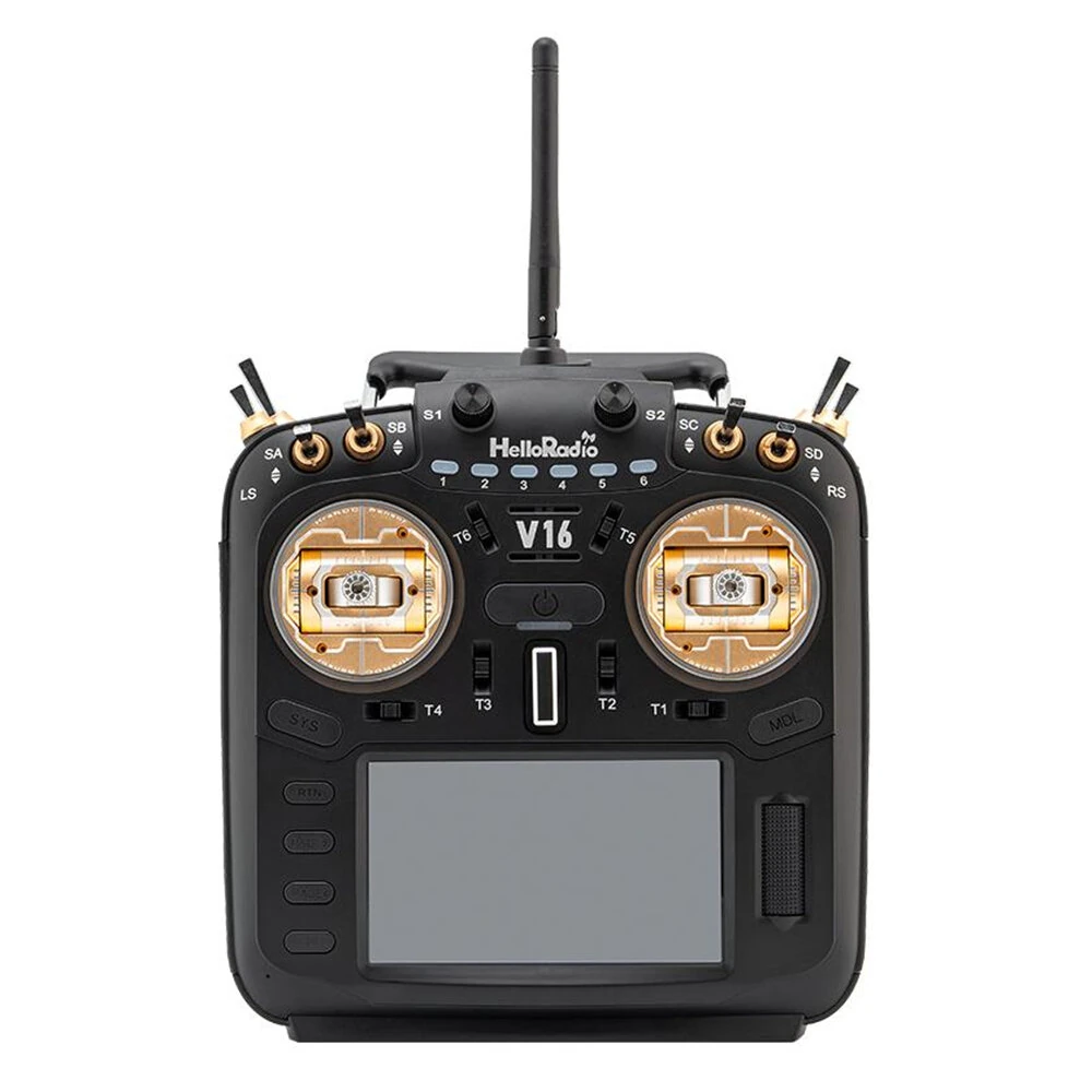 HelloRadioSky V16R MAX R9 Built-in 1W ELRS 4-in-1 CNC RDC90 Metal Gimbal Radio Transmitter Mode 2 with 4.3" Touch Screen for FPV Racing Drone - Image 3