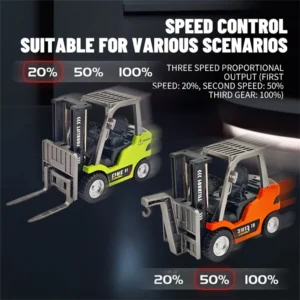 TRASPED HG4-244 RTR 1/64 2.4G Mini RC Car Alloy Forklift with Trailer Suppprt App Remote Control LED Light Sound Engineering Vehicle Desktop Toys Model Collection Gift For Boys