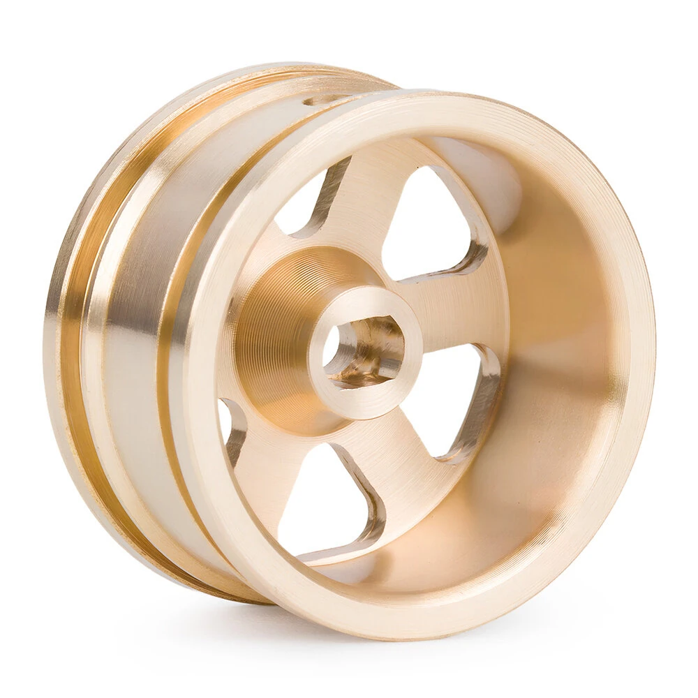 4PCS Upgraded Brass Wheel Rims 0.7'' for Axial SCX30 1/30 RC Car Vehicles Models Spare Parts - Image 5