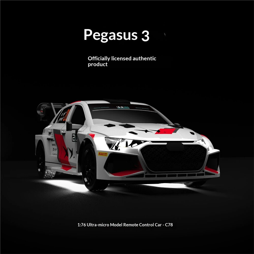 Turbo Racing for Pegasus 3 C78 2026 Official Licensed Co-Branded Edition RTR 1/76 2.4G RWD Mini Sports Drift RC Car LED Light Full Proportional Remote Control Ultra Micro Racing Vehicles Models Toys - Image 5