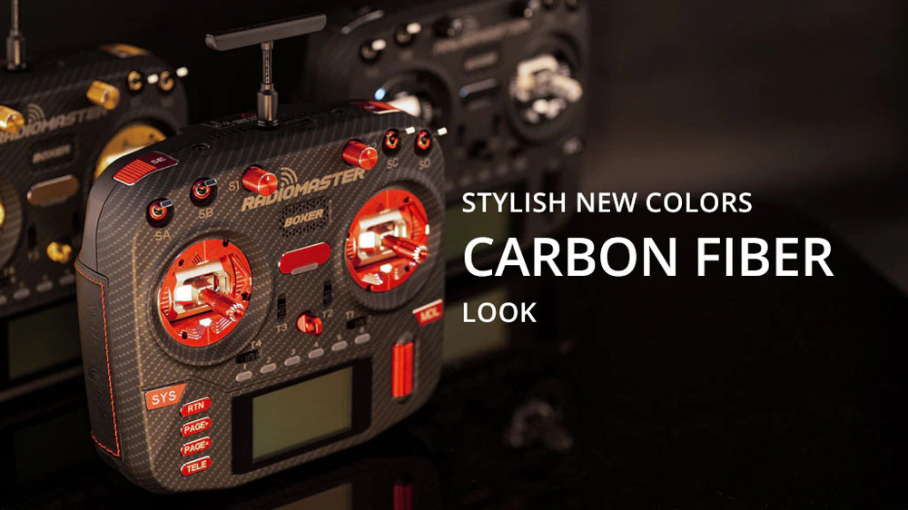 RadioMaster Boxer Remote Control Carbon Fiber Faceplate Set Replacement Part