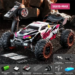 ZLL SG618 MAX RTR 1/16 2.4G 4WD 80km/h Brushless RC Car LED Light Off-Road Climbing Truck High Speed Full Proportional Control Metal Differential Drive Shaft Vehicles Model Toys
