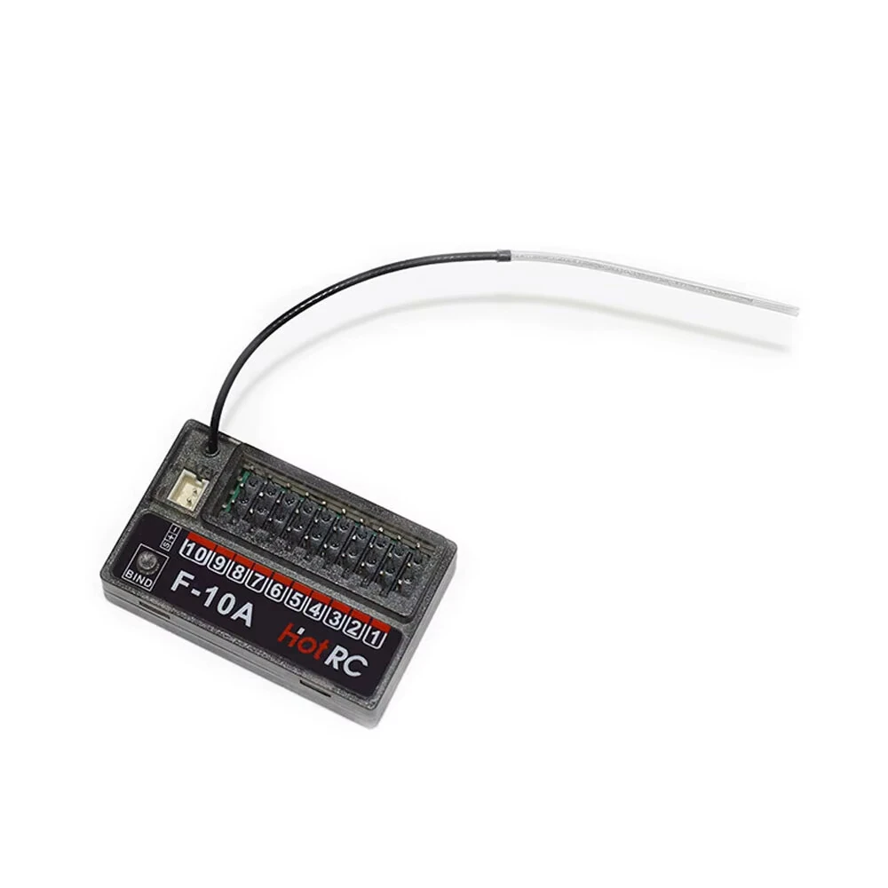 HOTRC F-10A 2.4GHz 10CH PWM Receiver for HT-10A CT-10B Radio Transmitter RC Car Boat Ship Airplane Tank Models - Image 2