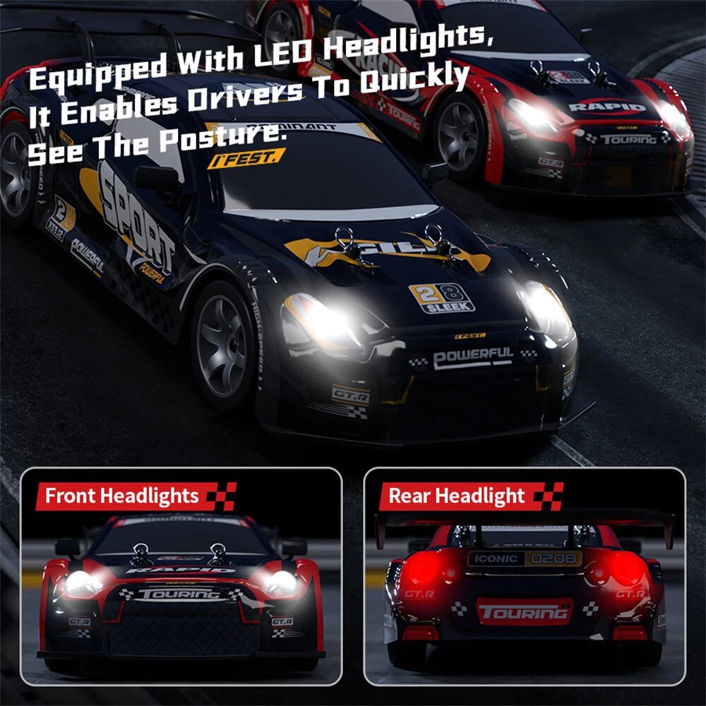 HW Y1806 RTR 1/16 2.4G 4WD Drift RC Car High Speed Racer LED Light Radio Control On-Road Racing Vehicle Model Boys Gifts Toys - Image 9