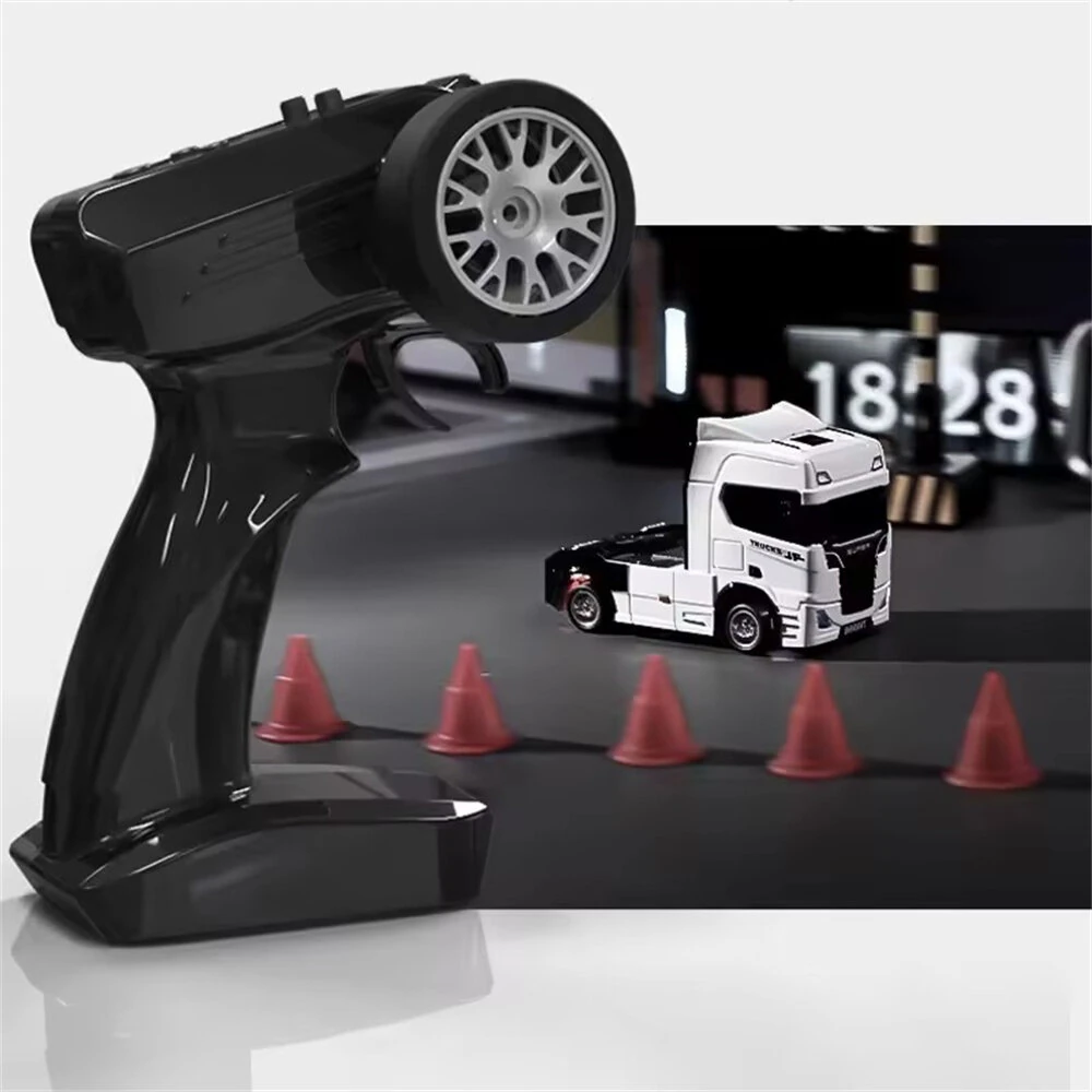 S917 RTR 1/43 2.4G 4WD Mini RC Car Tractor Semi Truck Built-In Gyro Full Proportional Drift Dual Speed LED Lights Racing Vehicles Models Engineering Remote Control Toys - Image 4