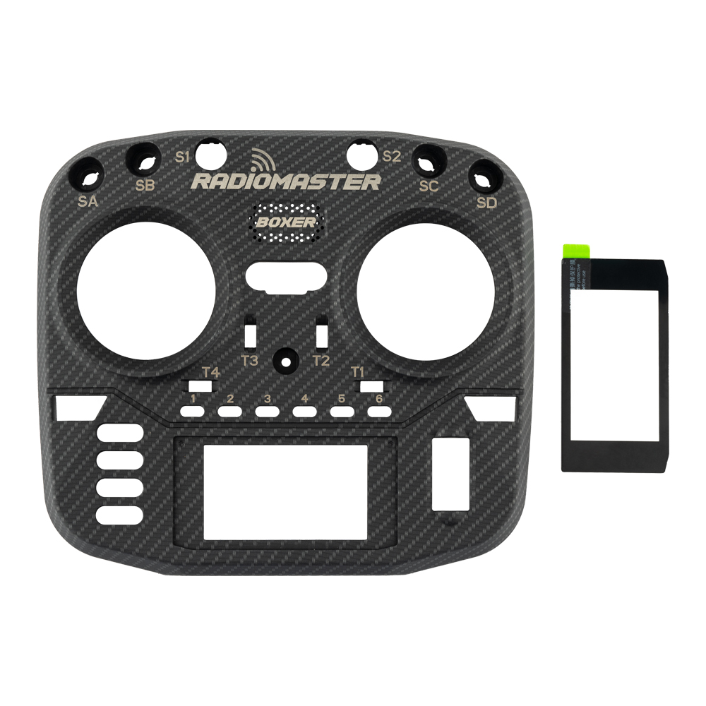 RadioMaster Boxer Remote Control Carbon Fiber Faceplate Set Replacement Part - Image 2