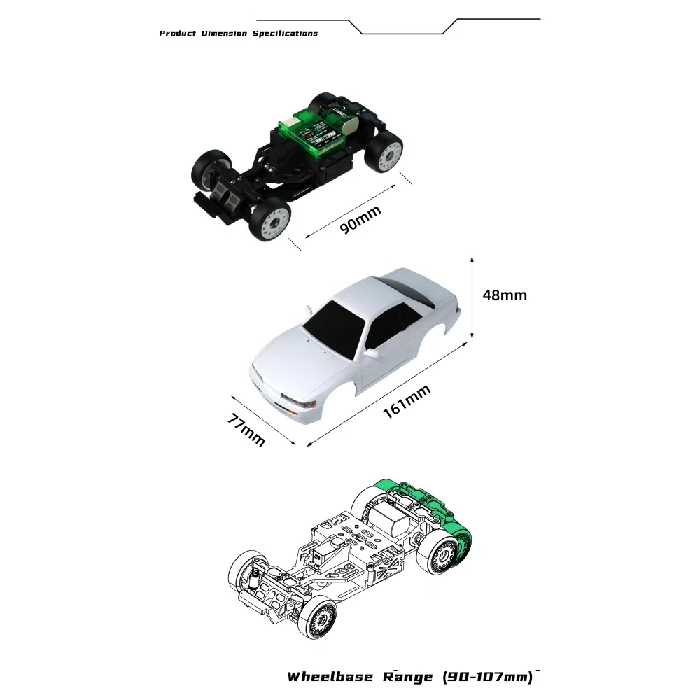 BM Racing BMHOBBY BMRX-FLD S13 RTR 1/28 2.4G RWD Mini Drift RC Car Gyro LED Light Rear Wheel Drive Full Proportional Racing Frame Remote Control Vehicles Models Toys - Image 3