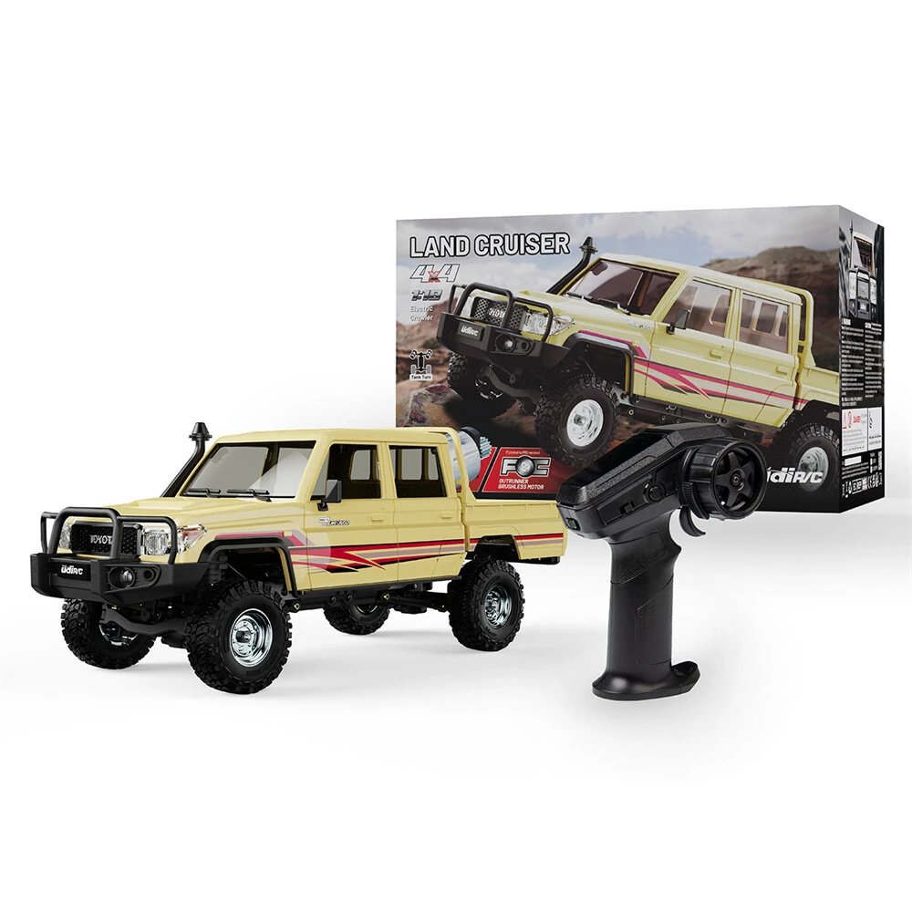 UDIRC UCX1801 PRO RTR 1/18 2.4G 4WD Brushless FOC RC Car for TOYOTA Land Cruiser LC79 Rock Crawler Tank Turn Off-Road Climbing Truck LED Light Two Speed Reverse Gearbox Mechanical Shift Oil Filled Shocks Mirco Vehicles Models Toys - Image 4