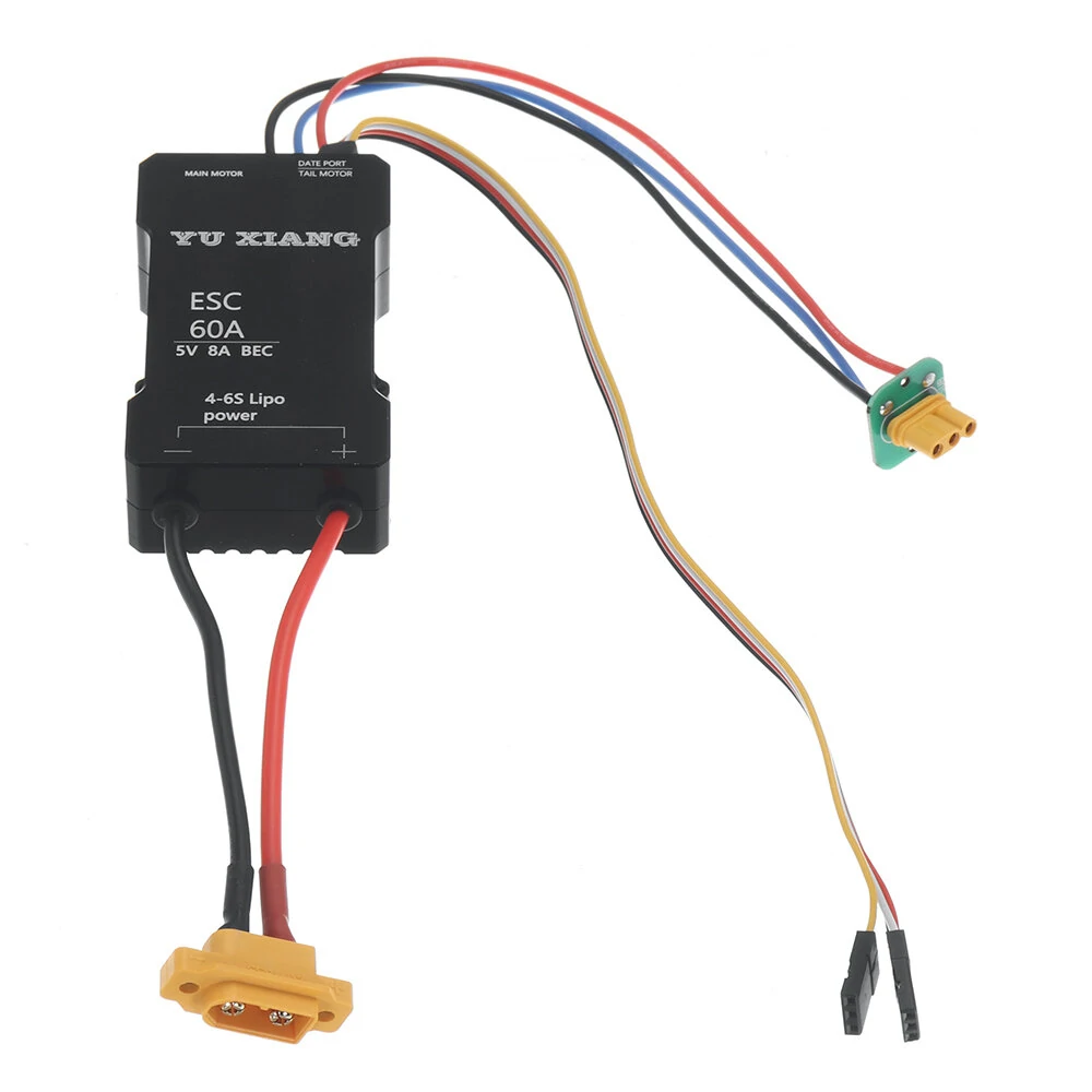 YXZNRC F280 3D/6G 6CH RC Helicopter Parts 4-6S BEC 5V/8A 60A ESC