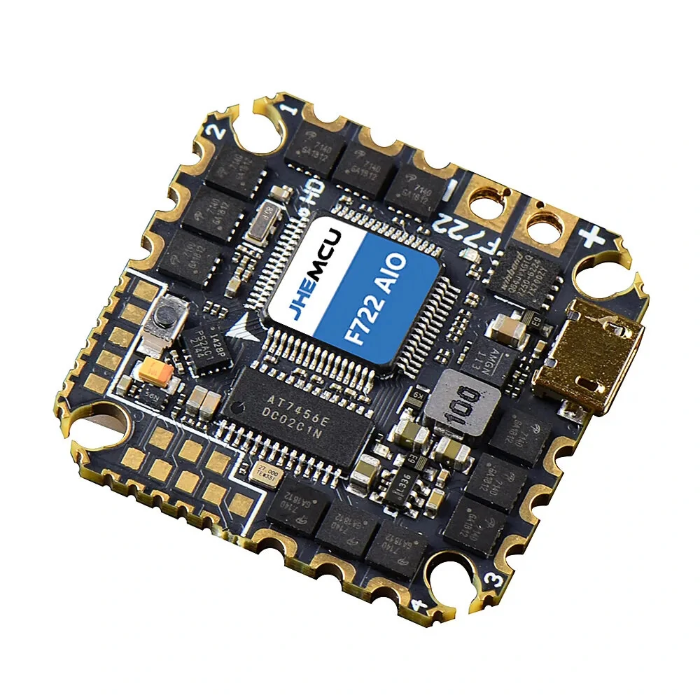 25.5x25.5mm JHEMCU GHF722AIO HD F7 OSD BlackBox Flight Controller with 5V BEC 40A BL_S 4in1 ESC 2-6S Support DJI O3 HD Digital System for RC FPV Racing Drone
