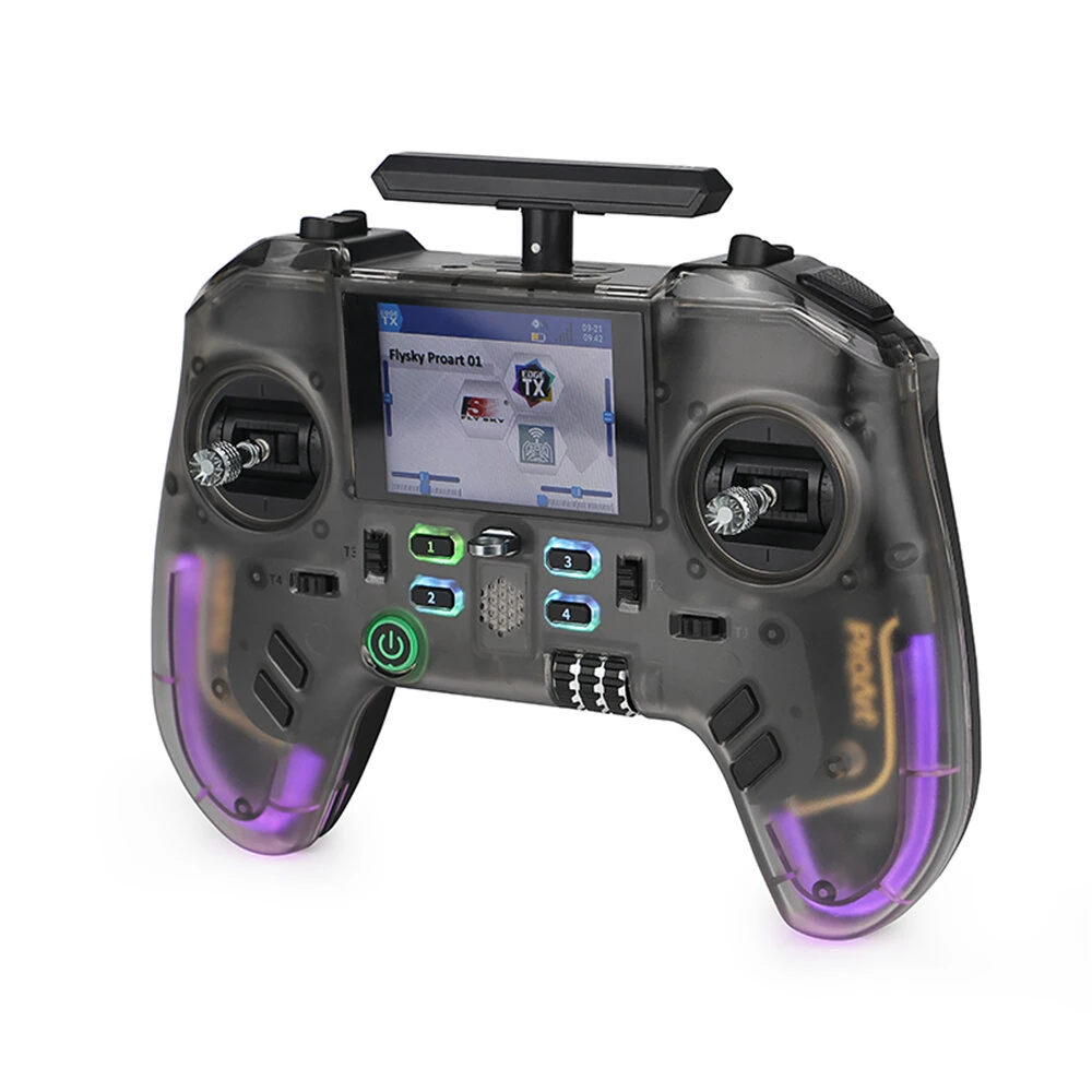 Flysky ProArt PA01 2.4GHz 18CH AFHDS 3/ELRS Built-in 500mW Hall Gimbal EdgeTX Radio Controller 2.4-Inch Full-view Color IPS Display for FPV Drone RC Car Boat Airplane - Image 2