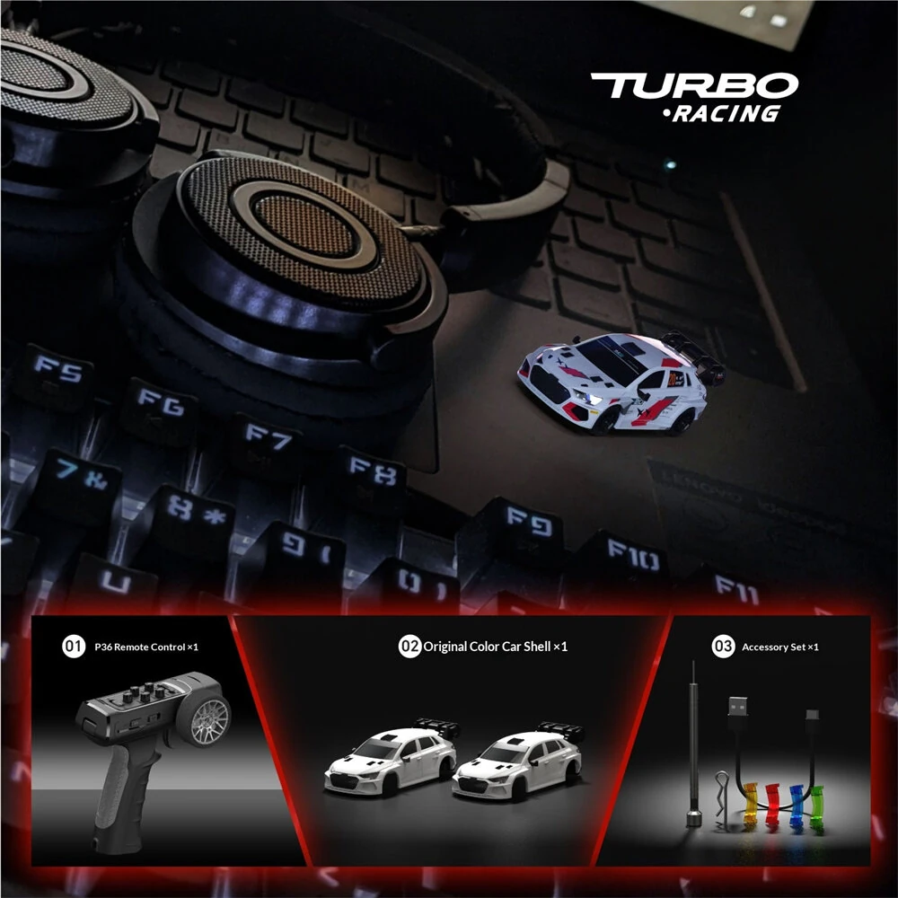 Turbo Racing for Pegasus 3 C78 2026 Official Licensed Co-Branded Edition RTR 1/76 2.4G RWD Mini Sports Drift RC Car LED Light Full Proportional Remote Control Ultra Micro Racing Vehicles Models Toys - Image 6