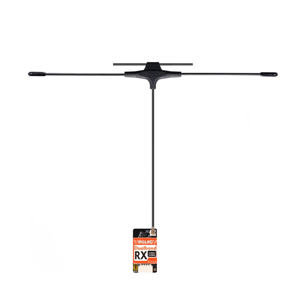 HGLRC Dualband RX Dual-Band 2.4GHz/915MHz Single/Dual Antenna IPEX 1 T-type Antenna True Diversity Gemini Receiver FPV Racer Drone