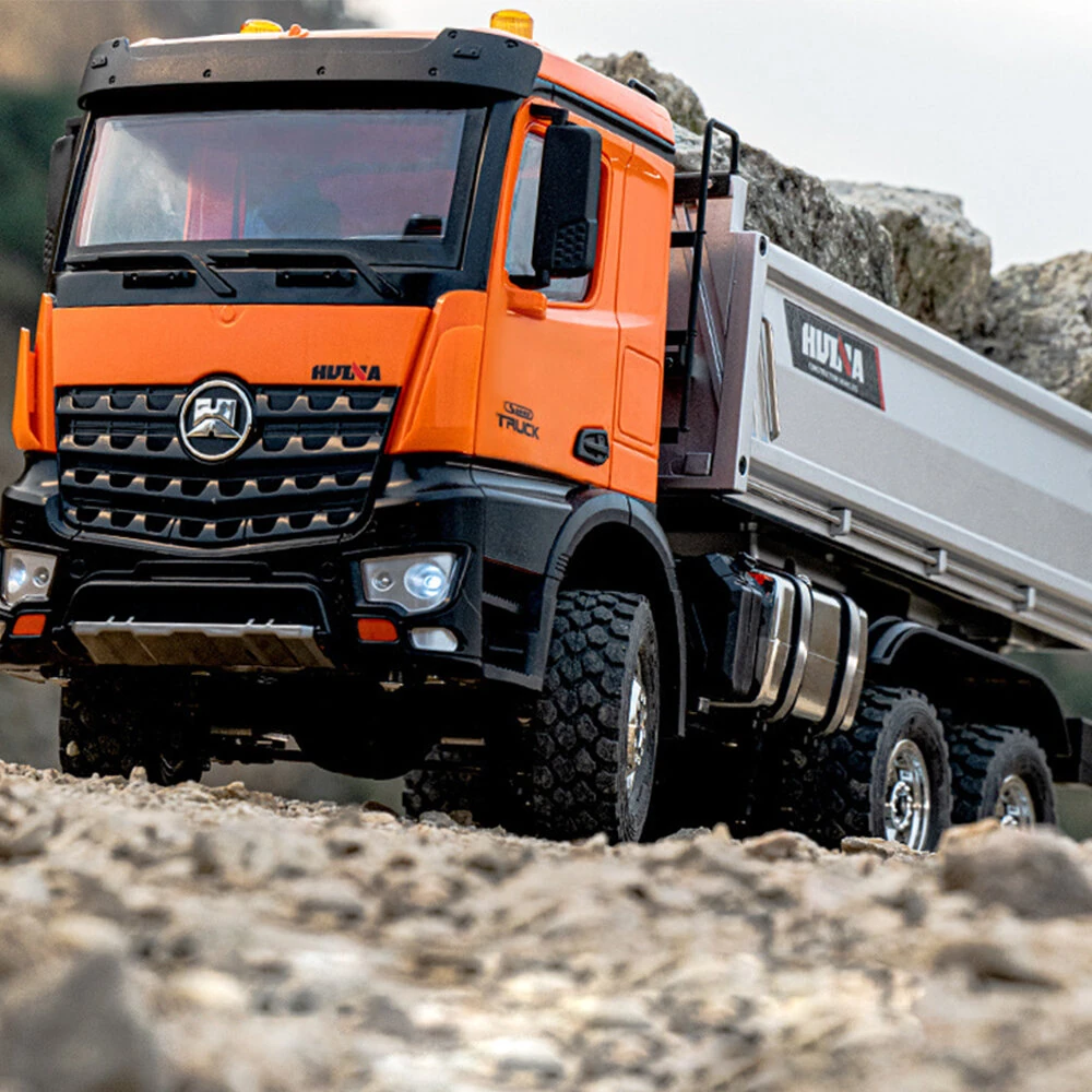 Huina 1598 2.4G 14CH 6WD RC Car Dump Truck RTR Half Alloy Full Proportional Control Simulation Sound and Light Vehicle Model - Image 3