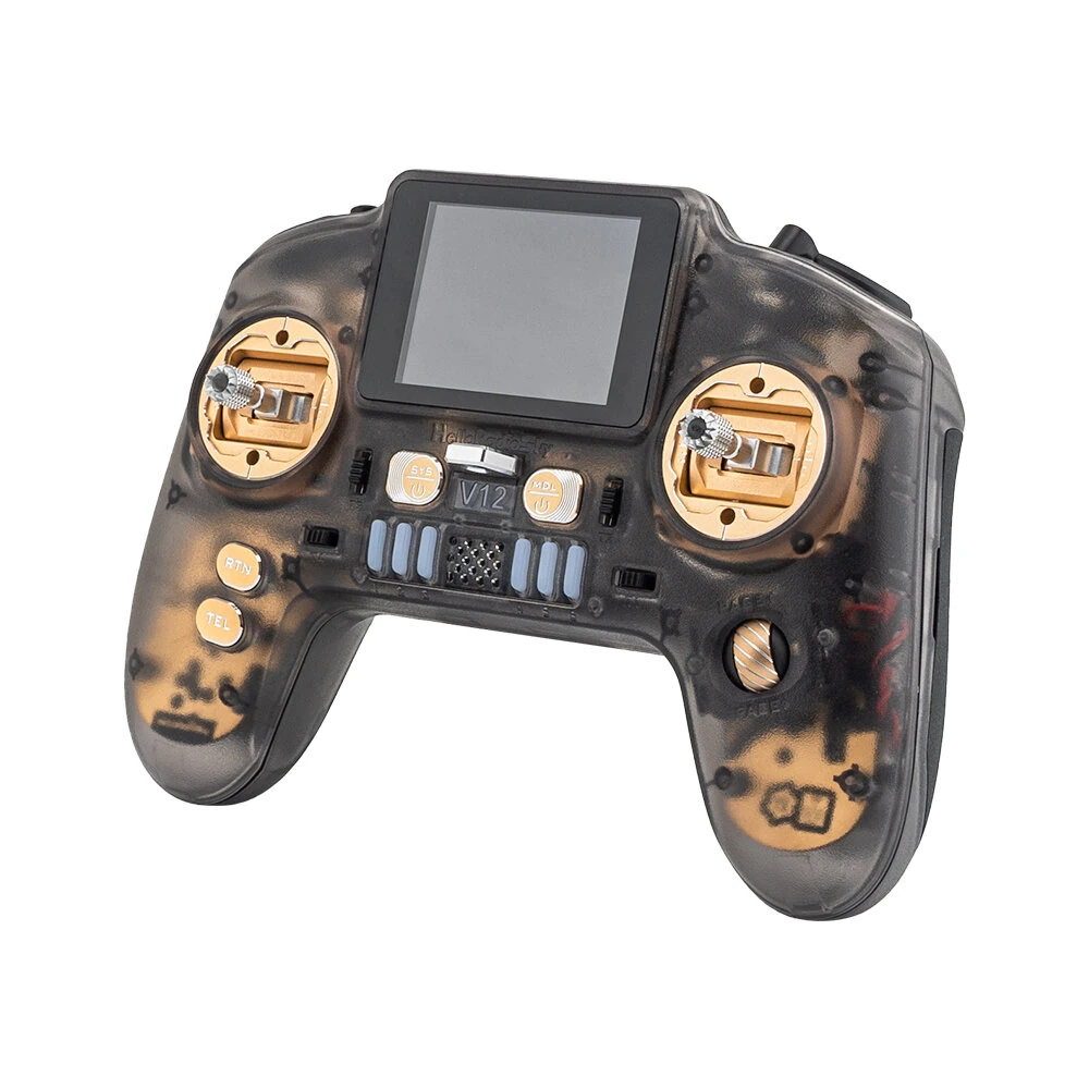HelloRadioSky V12CNCMAX 2.4GHz Dual Frequency ELRS Radio H7 1000mW 2.4Inch Color Screen Display Hall CNC Aluminum Gimbal Remote Controller for FPV Racer Drone RC Airplane Helicopter