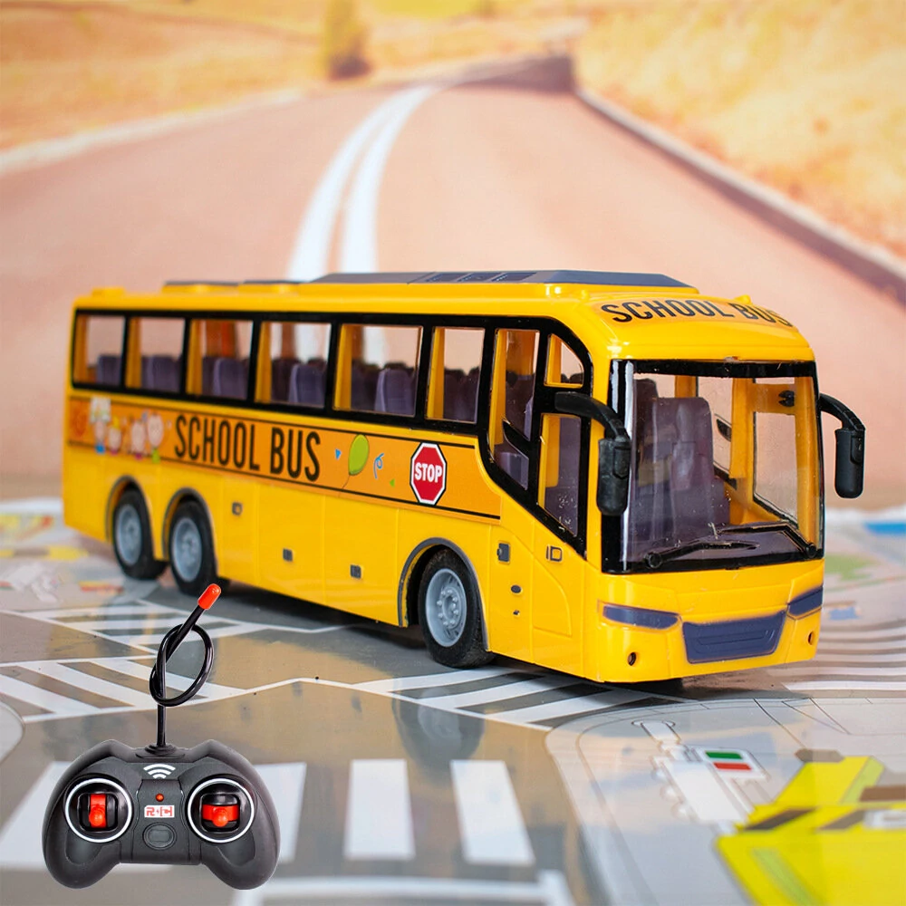 27hz Kids Rc Car Remote Control Electric School Bus with Light Tour For Children Toys Gift - Image 2