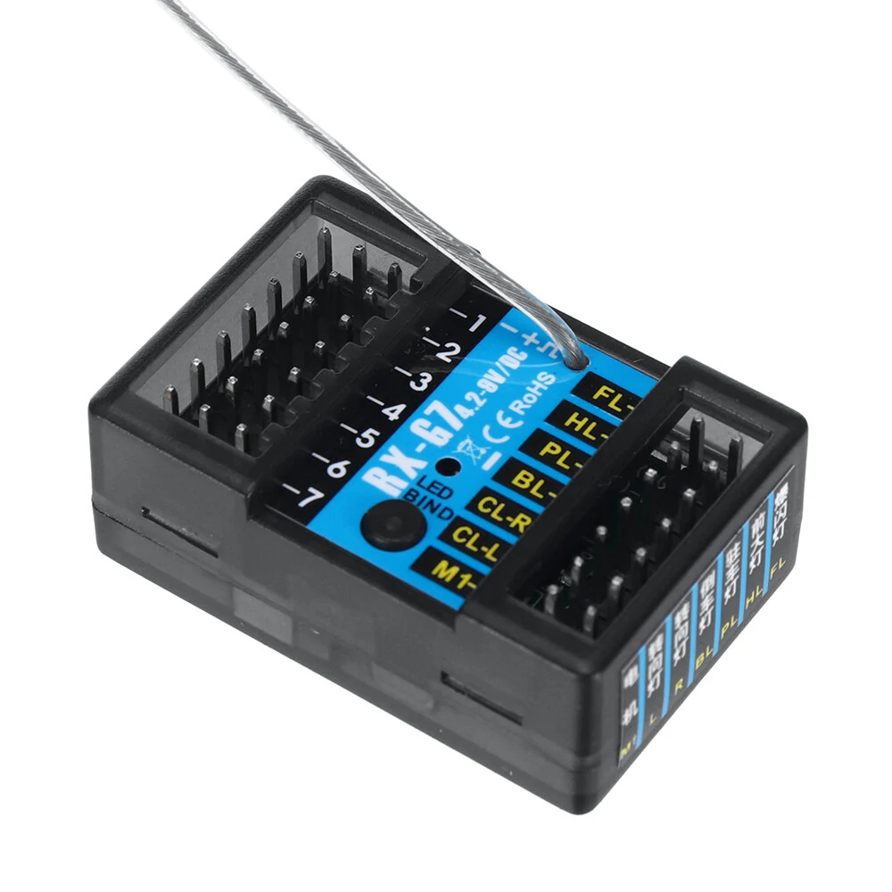 FLYUEACE T-6819B/T-6819C 2.4GHz 7CH Transmitter with RX-G7/RX-G7X Light Group Receiver for RC Car Boat Tanks - Image 8