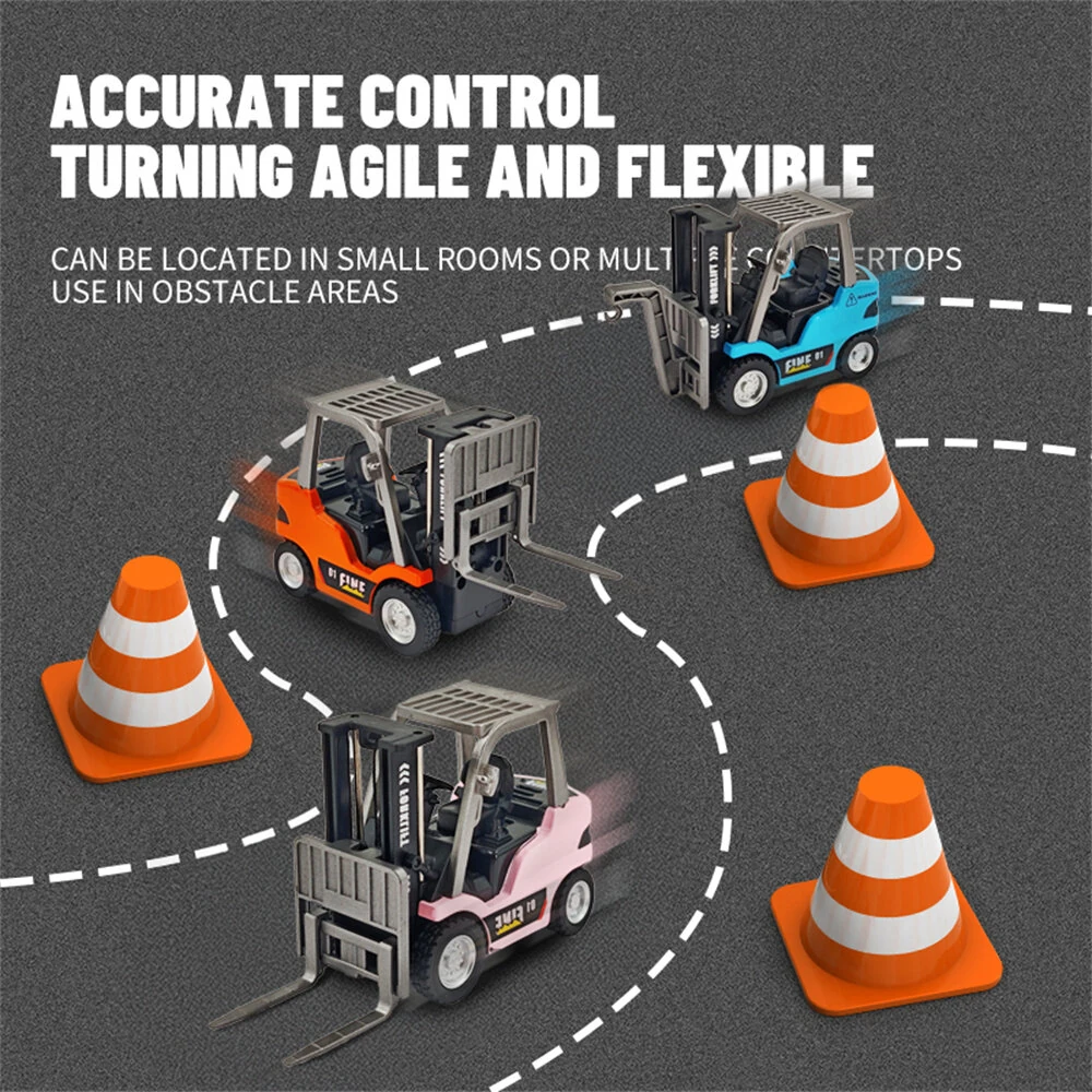 TRASPED HG4-244 RTR 1/64 2.4G Mini RC Car Alloy Forklift with Trailer Suppprt App Remote Control LED Light Sound Engineering Vehicle Desktop Toys Model Collection Gift For Boys - Image 3