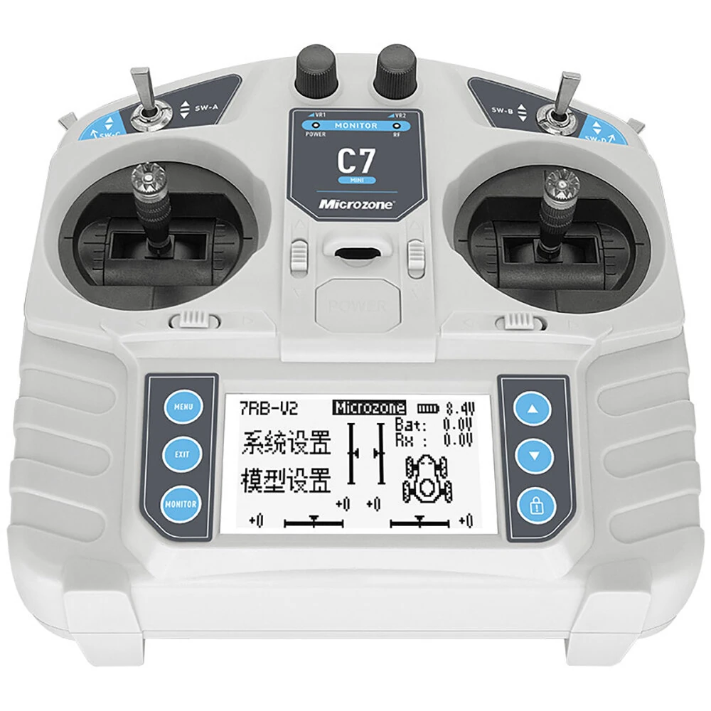 MicroZone MC7 C7 MINI 2.4GHz 8CH Radio Transmitter with MC8RE-V2 Receiver for RC Aircraft FPV Racer Drone Multirotor Helicopters - Image 3